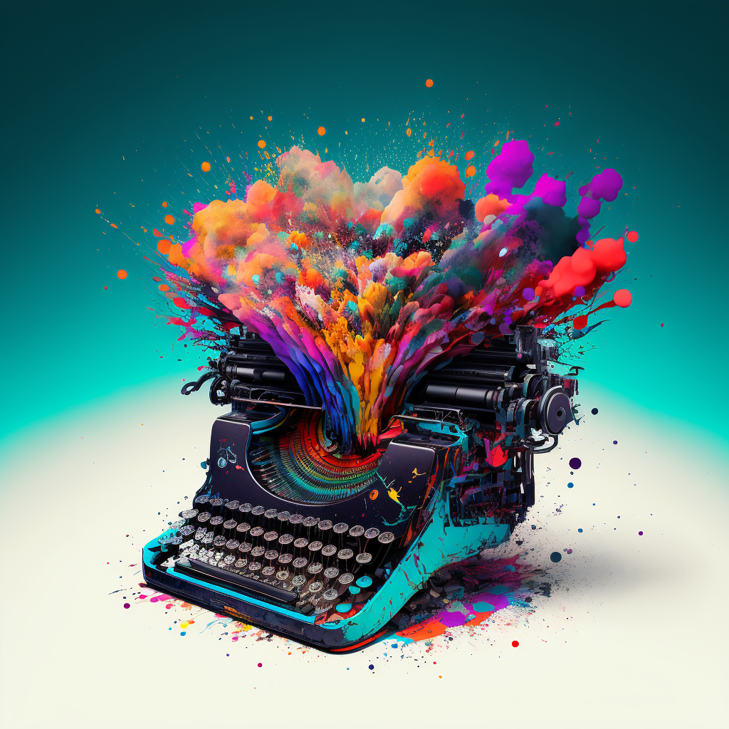 an exploding typewriter
